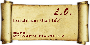 Leichtman Otelló névjegykártya